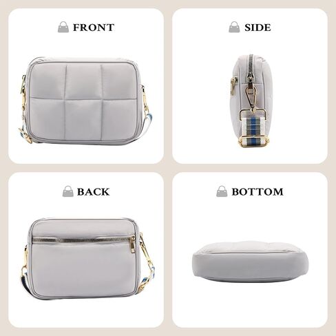 NAARIIAN Quilted Crossbody Bag for Women Puffer shoulder bag Guitar strap padded handbag designer trendy dupes soft purse in Saudi Arabia