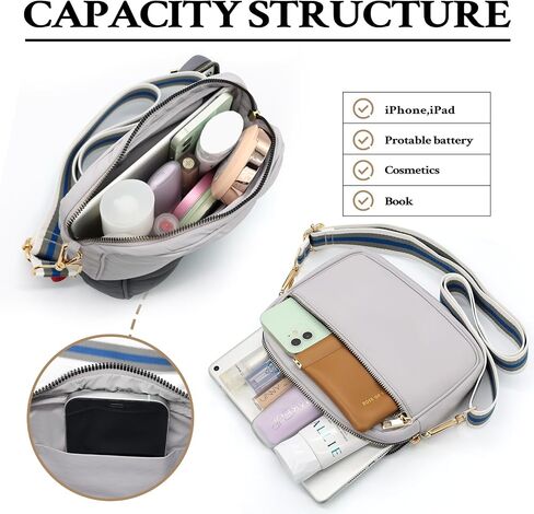 NAARIIAN Quilted Crossbody Bag for Women Puffer shoulder bag Guitar strap padded handbag designer trendy dupes soft purse in Saudi Arabia