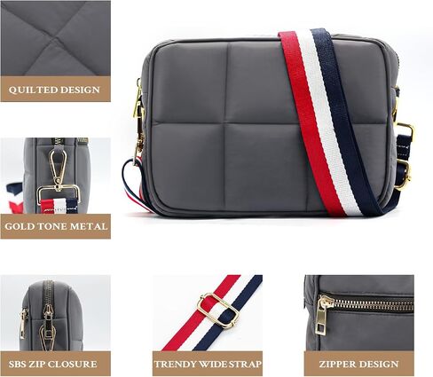 NAARIIAN Quilted Crossbody Bag for Women Puffer shoulder bag Guitar strap padded handbag designer trendy dupes soft purse in Saudi Arabia