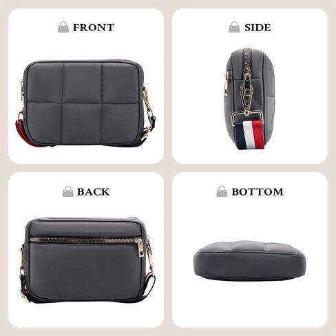 NAARIIAN Quilted Crossbody Bag for Women Puffer shoulder bag Guitar strap padded handbag designer trendy dupes soft purse in Saudi Arabia