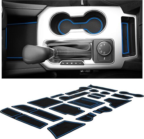 CupHolderHero fits Chevy Blazer Accessories 2019-2023 Premium Custom Interior Non-Slip Anti Dust Cup Holder Inserts, Center Console Liner Mats, Door Pocket Liners 19pc Set (Red Trim) in Kuwait