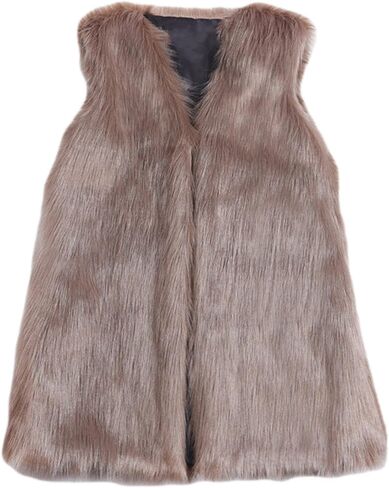 Men's Autumn Winter Sleeveless Faux Fur Vest Coat Faux Fox Fur Jacket Outwear in Saudi Arabia