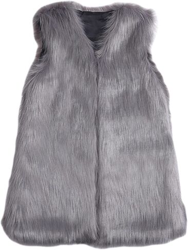 Men's Autumn Winter Sleeveless Faux Fur Vest Coat Faux Fox Fur Jacket Outwear in Saudi Arabia