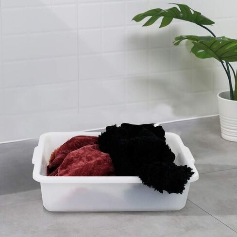 4-Pack 13 Liter Commercial Bus Tubs, White Plastic Wash Basin Bus Tote in Saudi Arabia