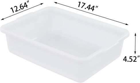 4-Pack 13 Liter Commercial Bus Tubs, White Plastic Wash Basin Bus Tote in Saudi Arabia
