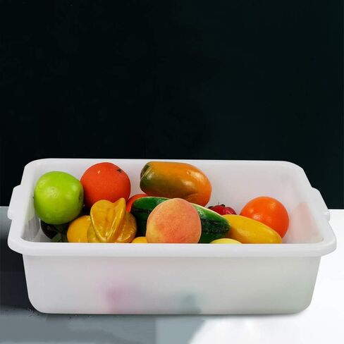 4-Pack 13 Liter Commercial Bus Tubs, White Plastic Wash Basin Bus Tote in Saudi Arabia