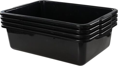 4-Pack 13 Liter Commercial Bus Tubs, White Plastic Wash Basin Bus Tote in Saudi Arabia