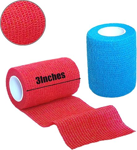 6 Pack 1 Inches Cohesive Bandage Self Adhesive Wrap Elastic Self Adherent Vet Wrap Breathable Self Stick Tape for Wrist, Ankle, Sports, Tatoo Wrap(5 Yards, Black) in Kuwait