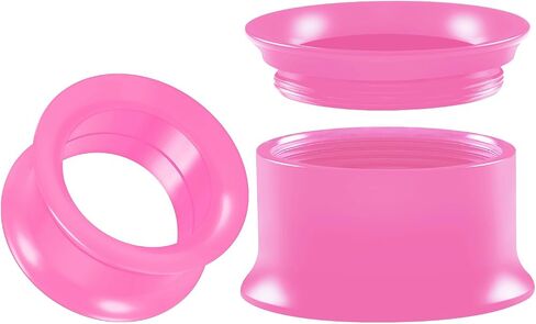 Pair of Acrylic Pink Double Flared Piercing Jewelry Ear Tunnel Earring Lobe Stretcher in Saudi Arabia