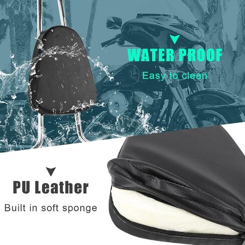 Detachable Chrome Rear Passenger Seat Backrest Sissy Bar W/Back Rest Cushion Pad Compatible With For Touring Road King Street Glide Electra Glide Road Glide FLHR FLHX FLHT FLTR 1997-2008 in Saudi Arabia