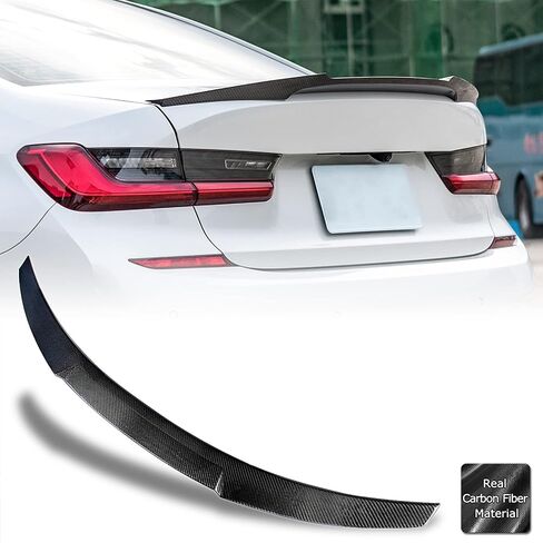 AeroBon Real Carbon Fiber Trunk Spoiler Compatible with 2019-2024 BMW 3-Series G20 Sedan G80 M3 (H Style) in Saudi Arabia