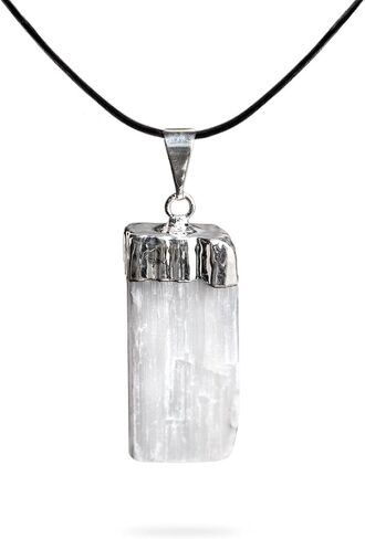 AYANA Clear Quartz Pendant Necklace for Women | The Most versatile, Multipurpose, Powerful Healing Stone | Crown Chakra | Aries Birthstone | Handmade with Ethically Sourced Raw Natural Pure Gemstone in Saudi Arabia