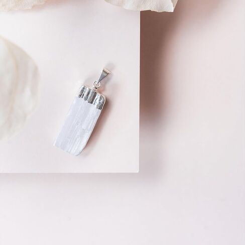 AYANA Clear Quartz Pendant Necklace for Women | The Most versatile, Multipurpose, Powerful Healing Stone | Crown Chakra | Aries Birthstone | Handmade with Ethically Sourced Raw Natural Pure Gemstone in Saudi Arabia