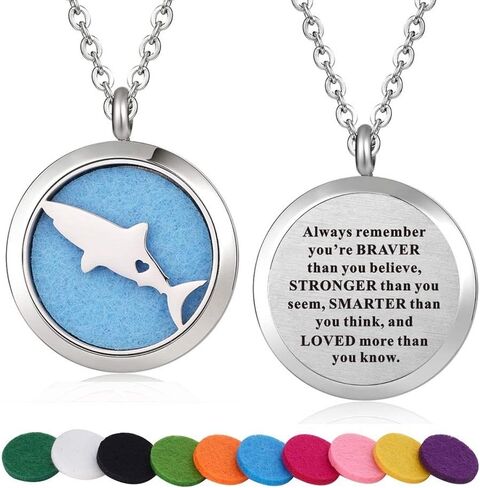 Yintunuo Stainless Steel Angel Wing Aroma Therapy Aromatherapy Essential Oil Diffuser Necklace Locket Pendant in Saudi Arabia
