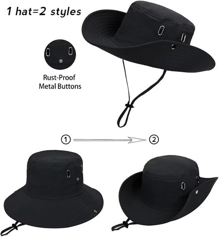 Bucket-Hats Sun-Protection Wide-Brim for Men - Beach-Sun-Hat Lightweight with Square-Shaped Metal Vents for Fishing,Travel in Saudi Arabia