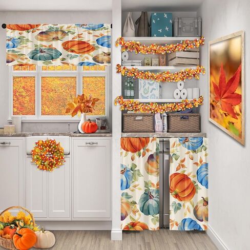 هالوين قلعة المطبخ ستائر الهيكل العظمي الجمجمة نافذة الستائر الستارة والطبقة مجموعة 36 بوصة، مضحك شجرة القوطية قضيب جيب قصيرة الطبقة الستار للغرفة، الرعب مخيف مقهى صغير ديكور المطبخ in Kuwait