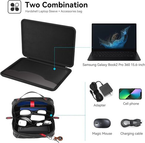 Smatree iPad Hard Shell Case for 12.7inch Lenovo Yoga Tab Plus 2025, 13inch New iPad Pro/Air 2024 with Magic Keyboard, 12.9inch iPad Pro 2021 5th/2020 4th/2018 3rd, 12.9inch Tablet Carry Case, Black in Saudi Arabia