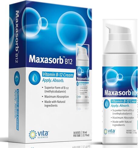 Vitamin B12 Cream Methyl B-12, Methylcobalamin B12 1000 mcg Energy, Health & Vibrant Skin, Powerful Topical B12 Skin Cream - Helps with Eczema & Psoriasis.Energy Like B12 Patch in Saudi Arabia