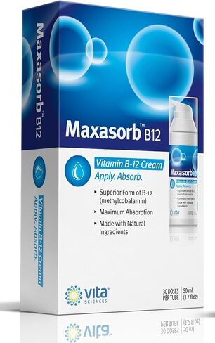 Vitamin B12 Cream Methyl B-12, Methylcobalamin B12 1000 mcg Energy, Health & Vibrant Skin, Powerful Topical B12 Skin Cream - Helps with Eczema & Psoriasis.Energy Like B12 Patch in Saudi Arabia