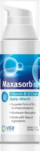 Vitamin B12 Cream Methyl B-12, Methylcobalamin B12 1000 mcg Energy, Health & Vibrant Skin, Powerful Topical B12 Skin Cream - Helps with Eczema & Psoriasis.Energy Like B12 Patch in Saudi Arabia