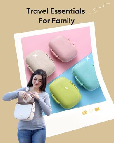 Holii 8 Compartments Travel Pill Organizer, Pocket Pharmacy for Purse Daily Pill Box Portable Medicine Organizer Vitamin Holder Container (Blue) in Kuwait