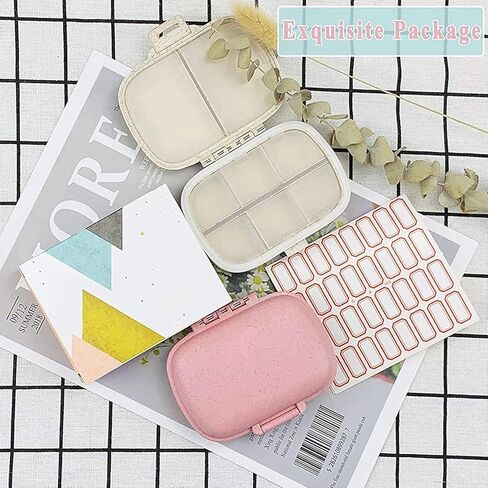 Holii 8 Compartments Travel Pill Organizer, Pocket Pharmacy for Purse Daily Pill Box Portable Medicine Organizer Vitamin Holder Container (Blue) in Kuwait