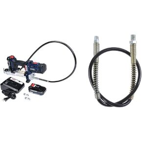 Lincoln 1888 PowerLuber 20 Volt Battery Powered High-output Grease Gun with 36" Hose for Automotive, Agricultural, and Industrial Equipment, 10,000 PSI, Trigger-operated, 2-speed, (2) Lithium-Ion BPs