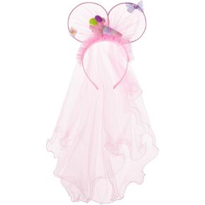dressfan Cute Ears Headband for Kids Girls,Sequin Veil Headband Party Supplies Hair Accessories Birthday Children's Day Gifts