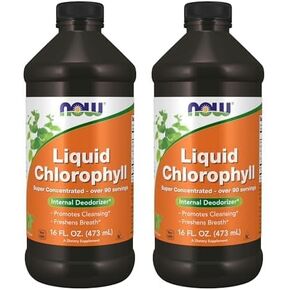 NOW Supplements, Liquid Chlorophyll, Super Concentrated, Internal Deodorizer*,Boost Energy, Mint Flavor, 16-Ounce