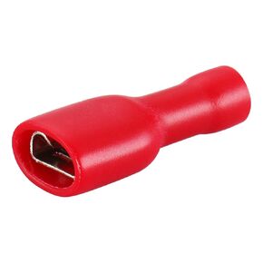 Baomain 0.187 بوصة أحمر أنثى معزول سلك مجرف موصل كهربائي تجعيد طرفية 22-16 AWG 4.8 × 0.5 مم (100 قطعة)