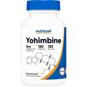 Nutricost Yohimbine HCl 5mg, 120 Capsules - Gluten Free and Non-GMO