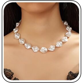 Pearl Necklace 14K Gold Plated Pearl Y Necklace Dainty Pearl Necklaces for Women Gold Beaded Necklace Pearl Choker Chain Necklace Prom Wedding Bridal Bridesmaid Jewelry