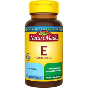 Nature Made dl-Alpha Vitamin E 400 IU Softgels 100 ea (Pack of 4)