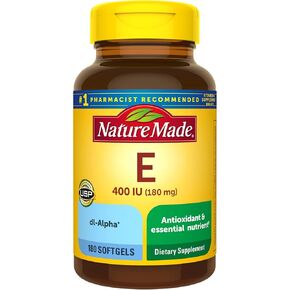 Nature Made dl-Alpha Vitamin E 400 IU Softgels 100 ea (Pack of 4)