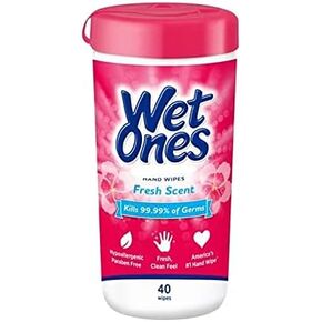 Wet Ones Antibacterial Hand Wipes - Fresh Scent: 40 Count Canister, pack of 3 by Wet Ones