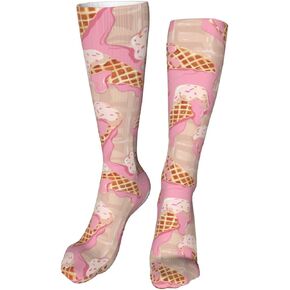Knee High Kids Soccer Socks Youth Girls Boys, Novelty 19.8in Long Compression Socks for Running Gifts
