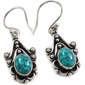 Tiger Eye Larimar Rose Quartz Black Onyx All Gemstone Silver Plated Drop Dangle Earring Handmade Jewelry MER-1002
