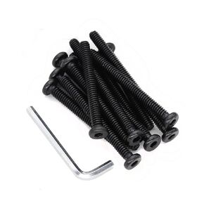 cSeao 10pcs Black 5/16-18 x 2-1/4" Socket Cap Screws Allen Head Bolts with One Hex Key