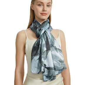 PANTONIGHT Scarfs for Women Fashion Long Floral Scarf Lightweight Silk Feeling Head Scarf Printing Shawls Double Sides