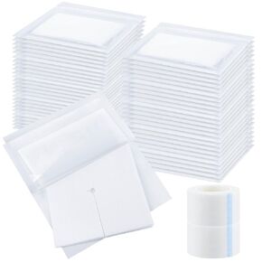 Timgle 200 Pcs 2" x 2" Split Gauze Pads 6 Ply Split Drain Sponge Gauze Non Woven Slit Bandage Split Gauze Sponges with 2 Roll of Tape for Wound Care Tubes Drains Supplies