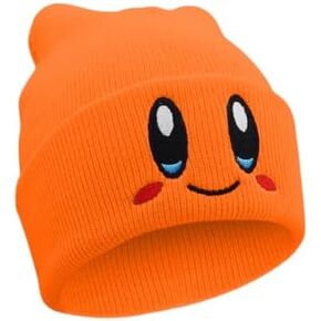 Kid-by Beanie Cute Anime Hat Kawaii Accessories Beanie Slouchy Embroided Face Knit Hats for Adult