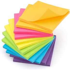 YISAN Sticky Notes 3x3 Inch, Pastel Colors,12 Pads Self-Stick Pad,50 Sheet/Pad for Office,Home,71167