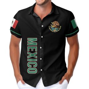 Mexico Button Shirt for Men, Eagle Mexico Flag Shirt for Women, Playeras De Mexico, Birthday Mexico Gifts