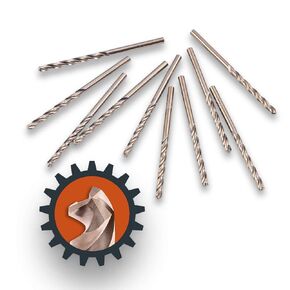 Lichamp 1/4" HSS Cobalt Drill Bits 10PCS with Three Flute for Hard Metal, Hardened Stainless Steel and Cast Iron