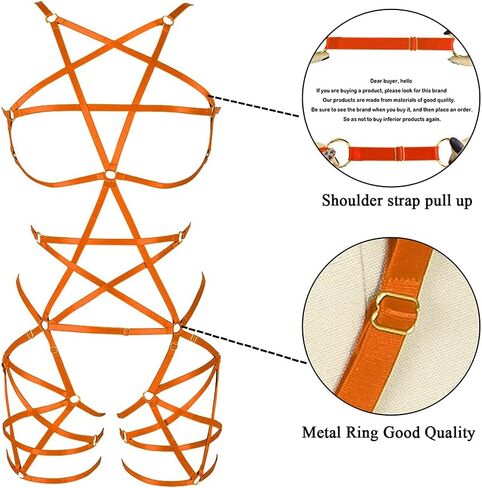 Women Punk Full Body Harness Pentagram Garter Belt Strappy Suspender Lingerie Gthic Dance Rave Costume in Kuwait