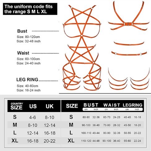 Women Punk Full Body Harness Pentagram Garter Belt Strappy Suspender Lingerie Gthic Dance Rave Costume in Kuwait