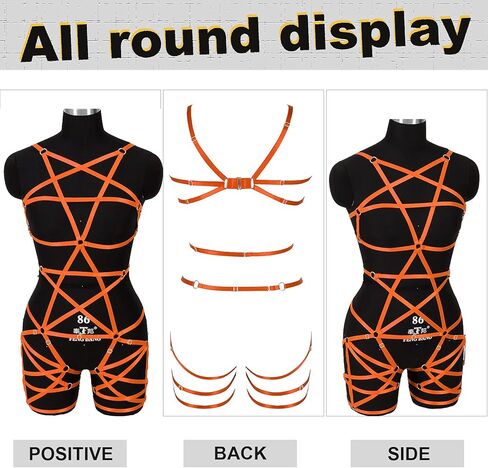 Women Punk Full Body Harness Pentagram Garter Belt Strappy Suspender Lingerie Gthic Dance Rave Costume in Kuwait
