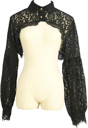 GRAJTCIN Women's Detachable Dickey Collar Long Sleeves Lace Blouse Fake Collar Half Shirt in Kuwait