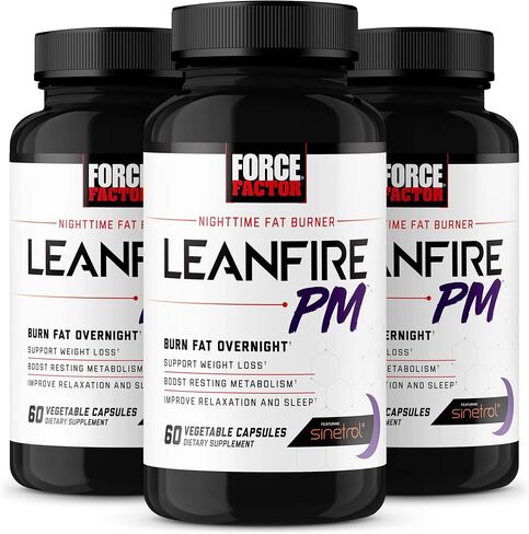 حبوب إنقاص الوزن LeanFire PM للنساء والرجال، حارق الدهون وحبوب إنقاص الوزن طوال الليل لحرق الدهون، وتعزيز عملية التمثيل الغذائي، وتحسين النوم، تركيبة قوية للحصول على نتائج مذهلة، 60 كبسولة in Kuwait