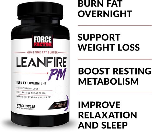 حبوب إنقاص الوزن LeanFire PM للنساء والرجال، حارق الدهون وحبوب إنقاص الوزن طوال الليل لحرق الدهون، وتعزيز عملية التمثيل الغذائي، وتحسين النوم، تركيبة قوية للحصول على نتائج مذهلة، 60 كبسولة in Kuwait